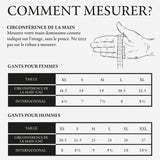 Tableau des tailles des gants en cuir Schwartz & von Halen