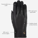 Al Capone - Gants tactiles en cuir de mouton et doublure luxueuse en fausse fourrure - Schwartz & von Halen FR - Gants en Cuir - 10