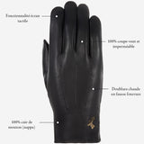 Al Capone - Gants tactiles en cuir de mouton et doublure luxueuse en fausse fourrure - Schwartz & von Halen FR - Gants en Cuir - 10