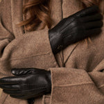 Alessandra (noir) - Gants tactiles en cuir de chèvre et doublure en laine d'agneau - Schwartz & von Halen FR - Gants en Cuir - 7