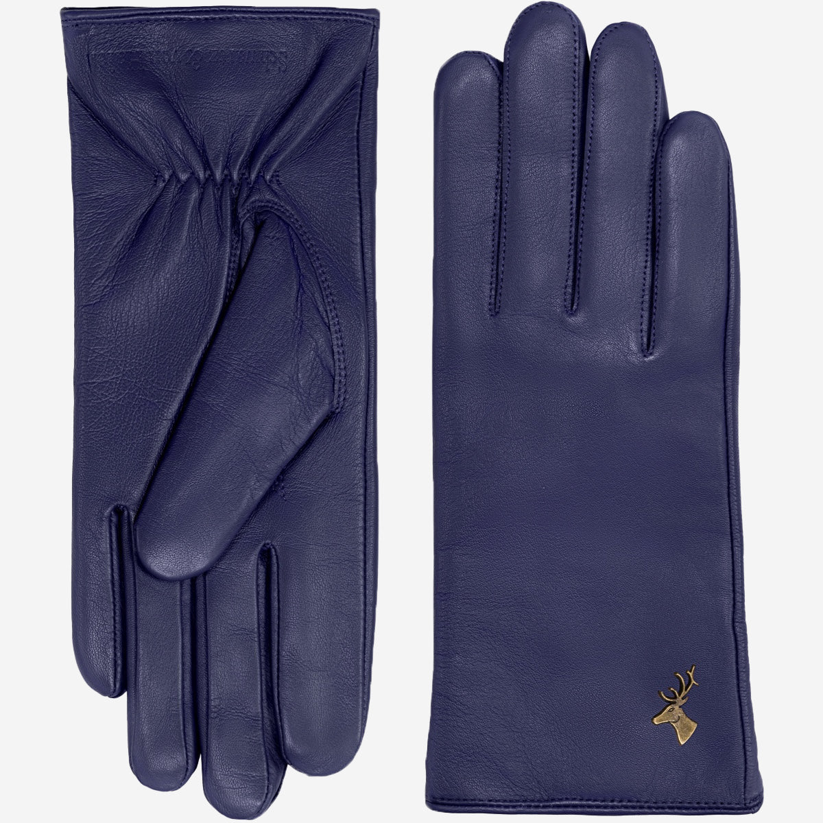 Ivy (bleu) - Gants tactiles en cuir de mouton et doublure en laine/cachemire - Schwartz & von Halen FR - Gants en Cuir - 2