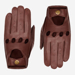 Alexis (marron) - Gants tactiles de conduite classiques en cuir d'agneau  - Schwartz & von Halen FR - Gants en Cuir - 2
