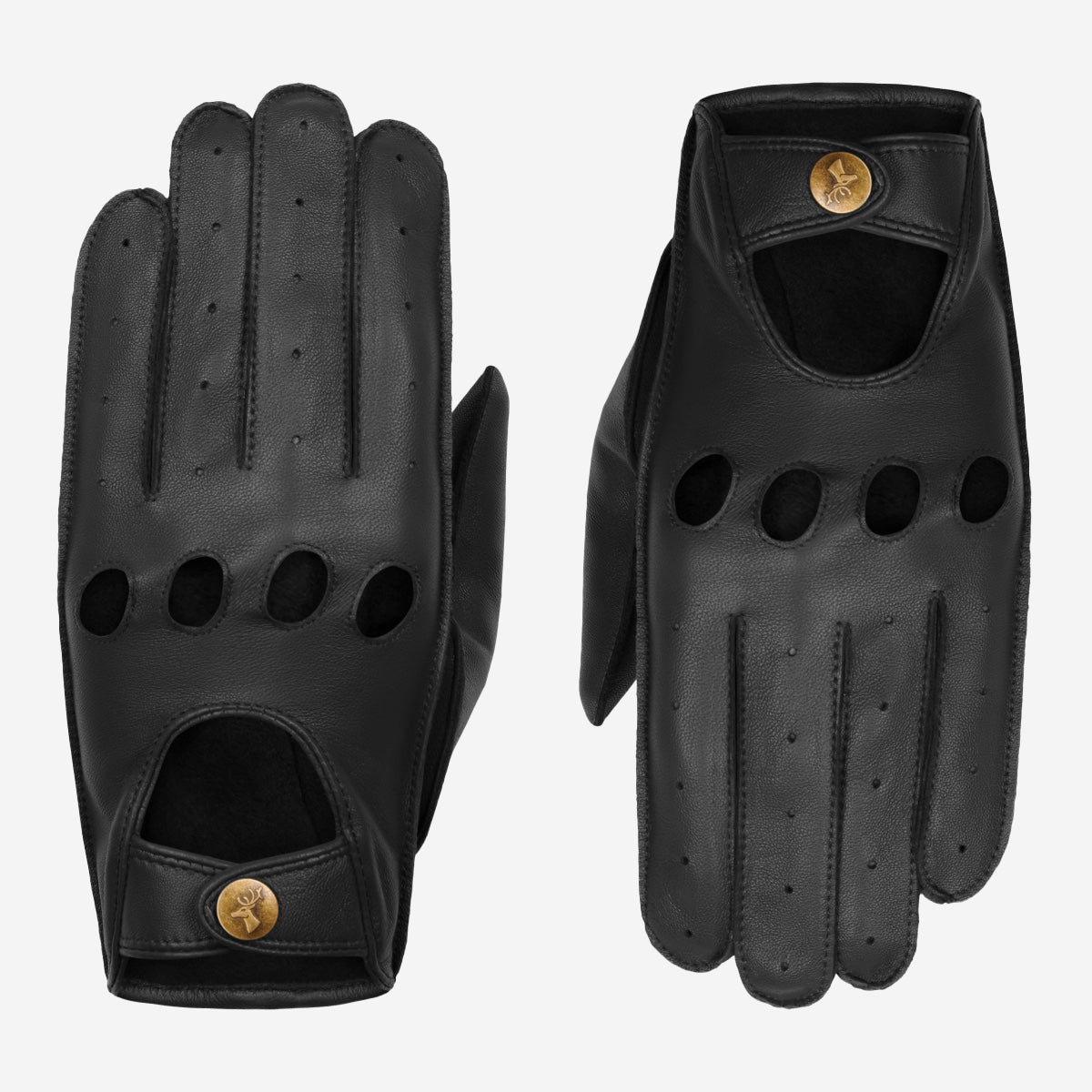 Alexis (noir) - Gants tactiles de conduite classiques en cuir d'agneau - Schwartz & von Halen FR - Gants en Cuir - 2