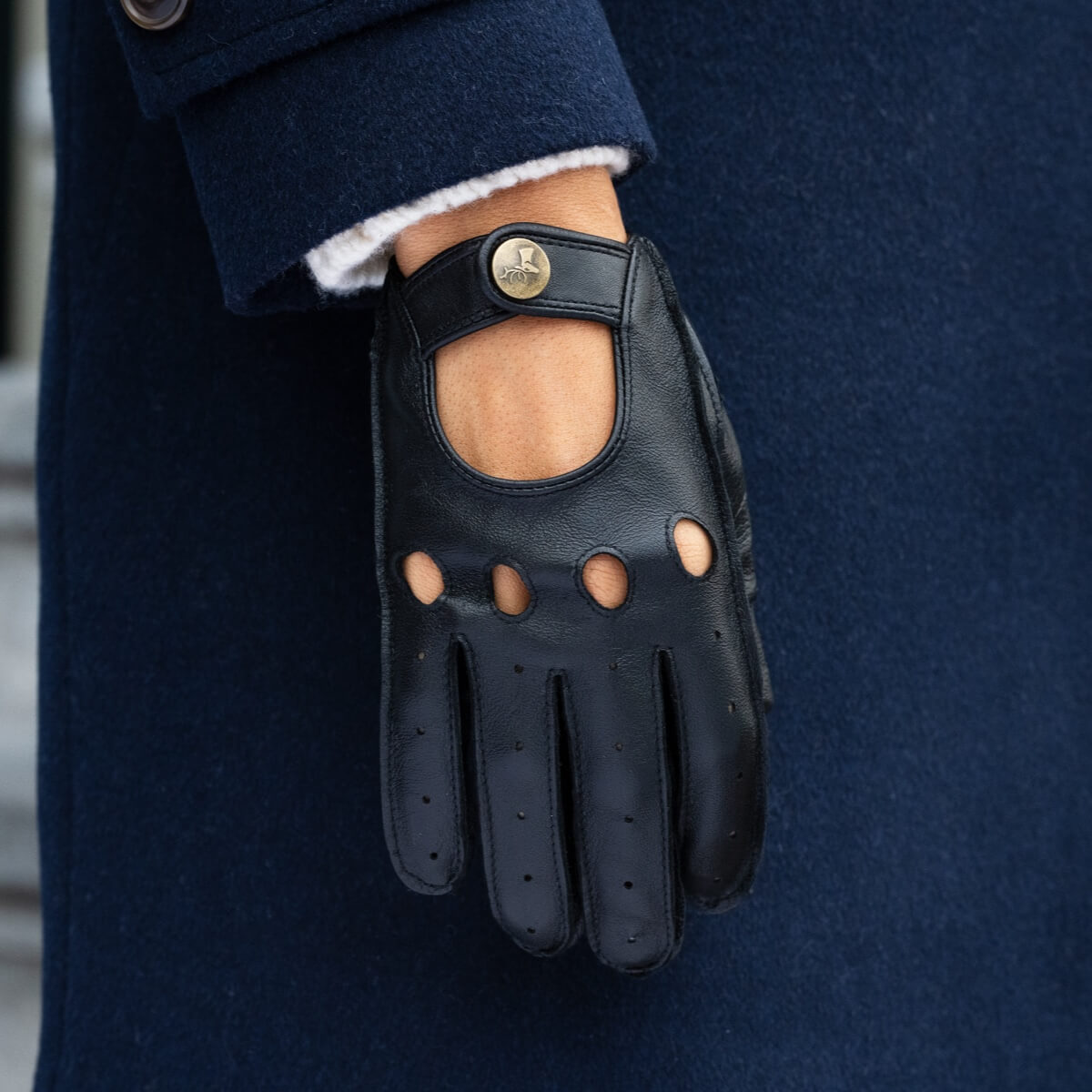 Alexis (noir) - Gants tactiles de conduite classiques en cuir d'agneau - Schwartz & von Halen FR - Gants en Cuir - 7