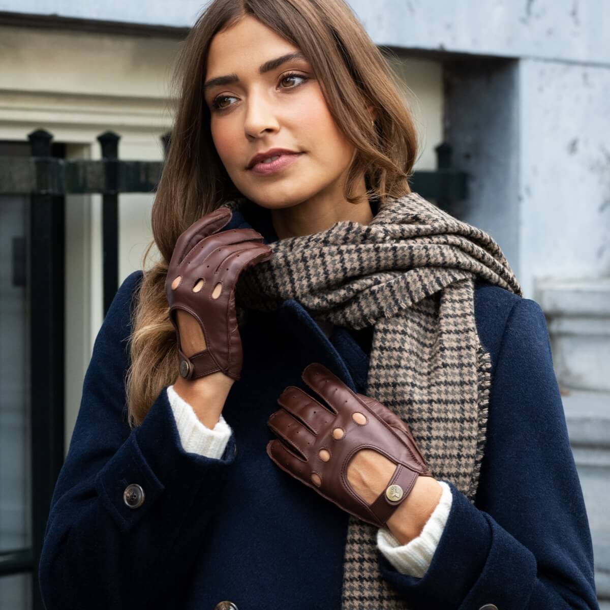 Alexis (marron) - Gants tactiles de conduite classiques en cuir d'agneau  - Schwartz & von Halen FR - Gants en Cuir - 6