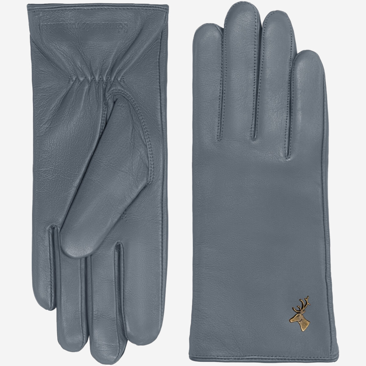 Ivy (gris) - Gants tactiles en cuir de mouton et doublure en laine/cachemire - Schwartz & von Halen FR - Gants en Cuir - 2