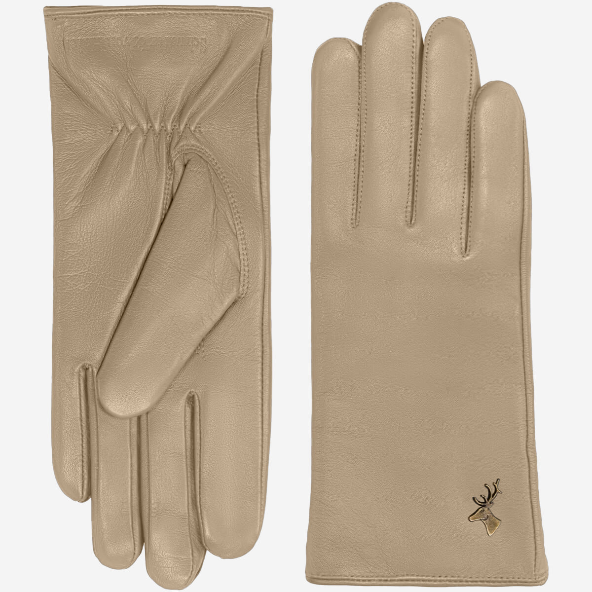 Ivy (beige) - Gants tactiles en cuir de mouton et doublure en laine/cachemire - Schwartz & von Halen FR - Gants en Cuir - 2