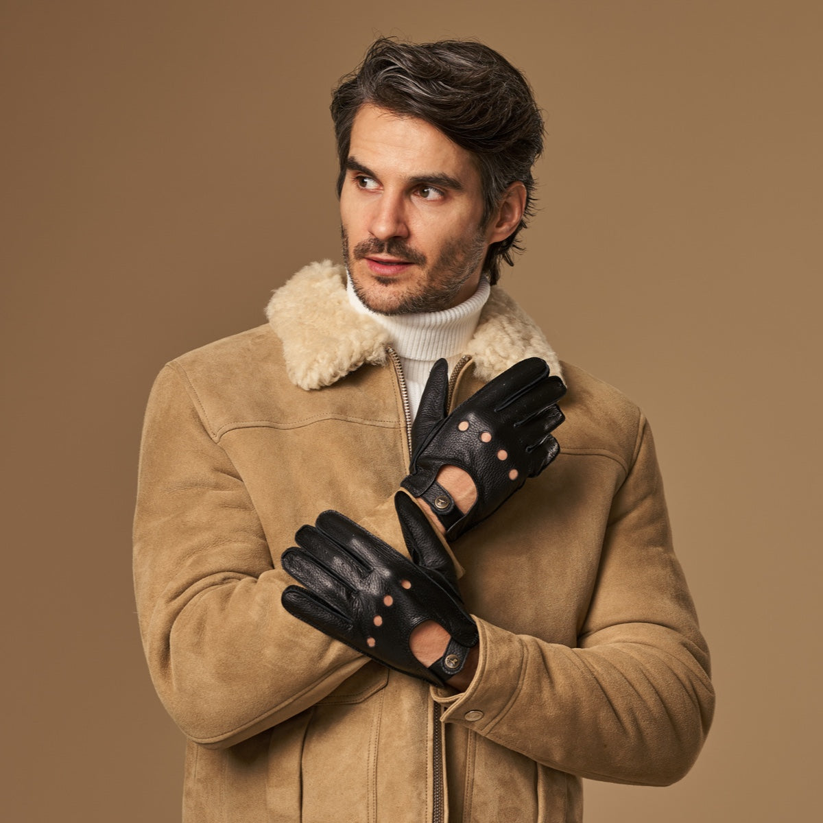 Austin (noir) – luxueux gants de conduite en cuir de cerf américain - Schwartz & von Halen FR - Gants en Cuir - 3