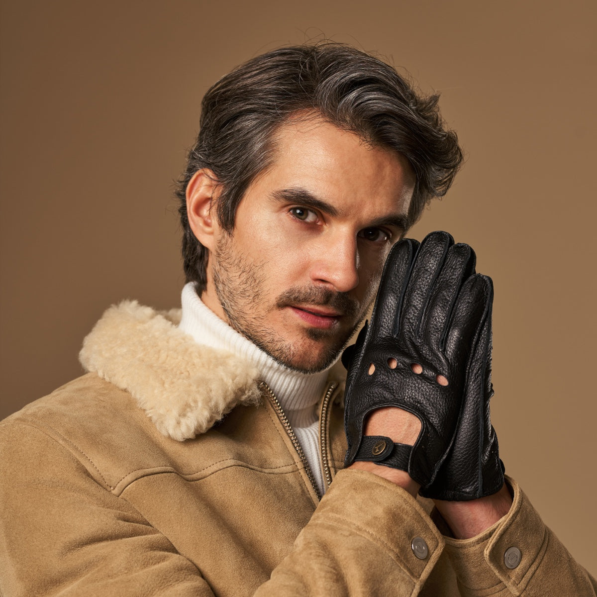Austin (noir) – luxueux gants de conduite en cuir de cerf américain - Schwartz & von Halen FR - Gants en Cuir - 5