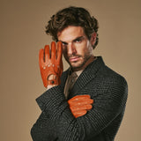 Austin (cognac) – luxueux gants de conduite en cuir de cerf américain