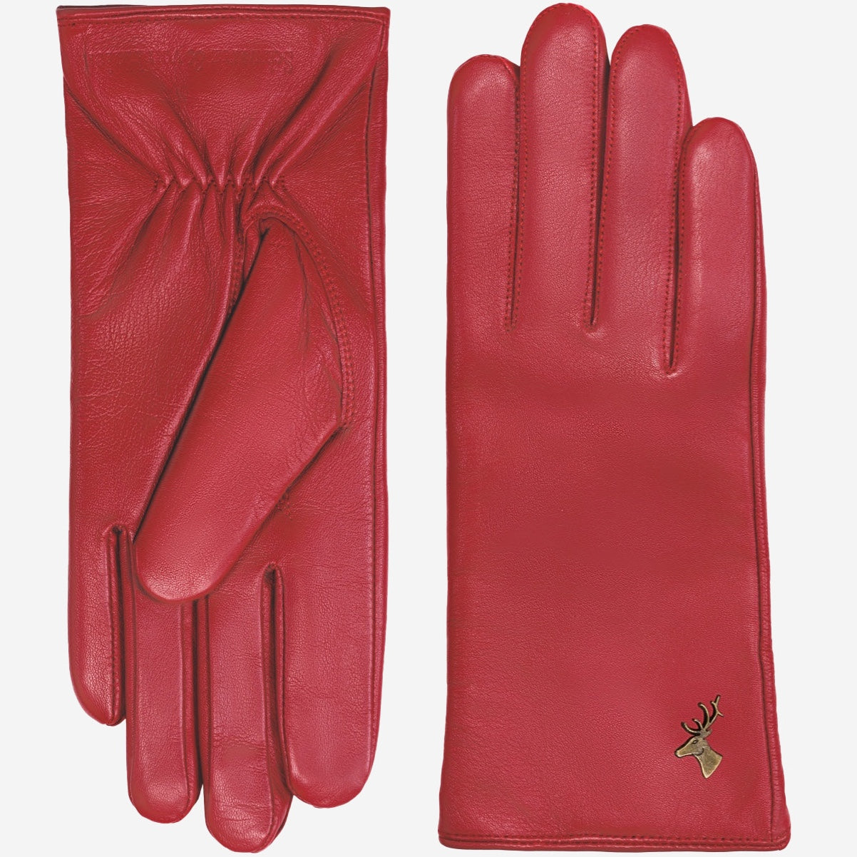 Ivy (rouge) - Gants tactiles en cuir de mouton et doublure en laine/cachemire - Schwartz & von Halen FR - Gants en Cuir - 2