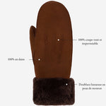 Beauvoire - Moufles en daim et doublure luxueuse en peau de mouton - Schwartz & von Halen FR - Gants en Cuir - 11
