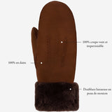 Beauvoire - Moufles en daim et doublure luxueuse en peau de mouton - Schwartz & von Halen FR - Gants en Cuir - 11