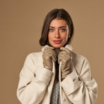 Ivy (beige) - Gants tactiles en cuir de mouton et doublure en laine/cachemire - Schwartz & von Halen FR - Gants en Cuir - 7