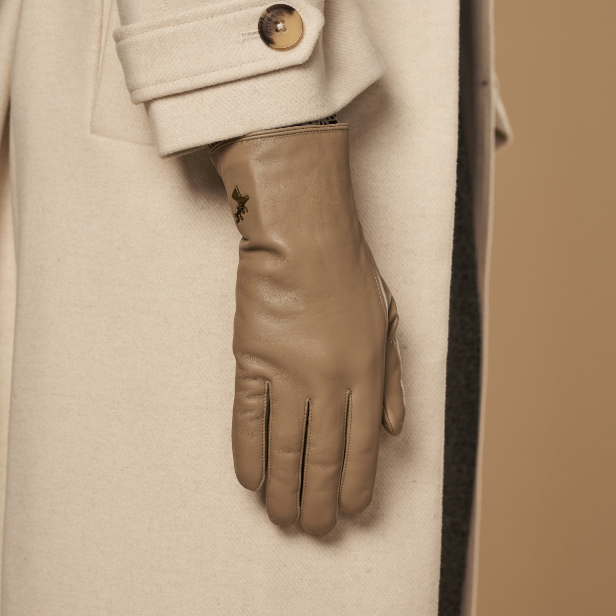 Ivy (beige) - Gants tactiles en cuir de mouton et doublure en laine/cachemire - Schwartz & von Halen FR - Gants en Cuir - 9