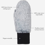 Camila - Moufles en peluche, doublure en fausse fourrure d'agneau et poignet réglable - Schwartz & von Halen FR - Gants en Cuir - 9