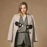 Cecilia (noir) - Gants de conduite pour femmes en cuir de pécari exclusif