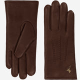 Alessandra (marron) - Gants tactiles en cuir de chèvre et doublure en laine d'agneau - Schwartz & von Halen FR - Gants en Cuir - 2