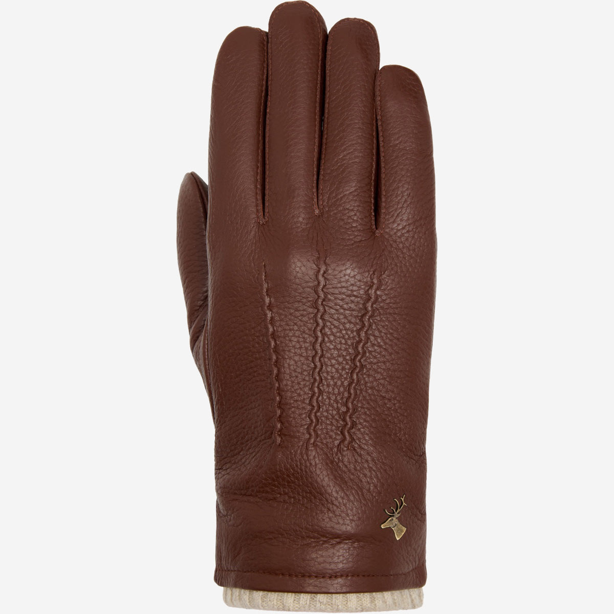 Columbus (marron) - Gants en cuir de cerf (American deerskin) et doublure en laine - Schwartz & von Halen FR - Gants en Cuir - 1