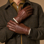 Columbus (marron) - Gants en cuir de cerf (American deerskin) et doublure en laine - Schwartz & von Halen FR - Gants en Cuir - 7