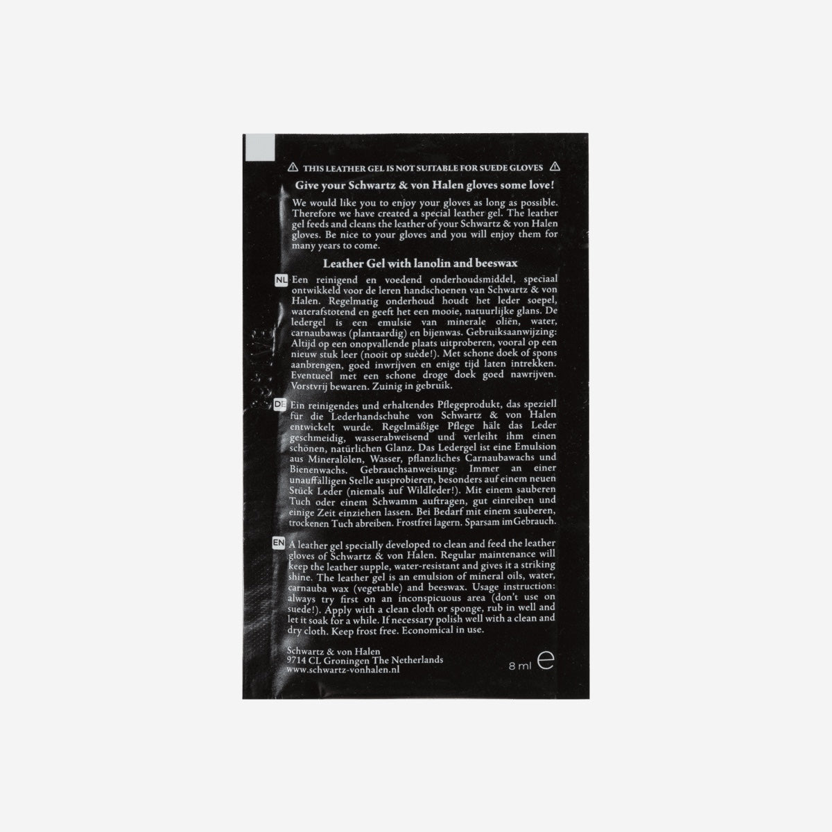 Gel pour cuir et pochette en coton de luxe offerts  - Schwartz & von Halen FR - 4