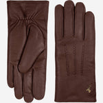 Hunter (marron) - Gants tactiles en cuir de chèvre et doublure en laine d'agneau - Schwartz & von Halen FR - Gants en Cuir - 2