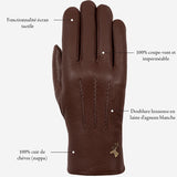 Hunter (marron) - Gants tactiles en cuir de chèvre et doublure en laine d'agneau - Schwartz & von Halen FR - Gants en Cuir - 13