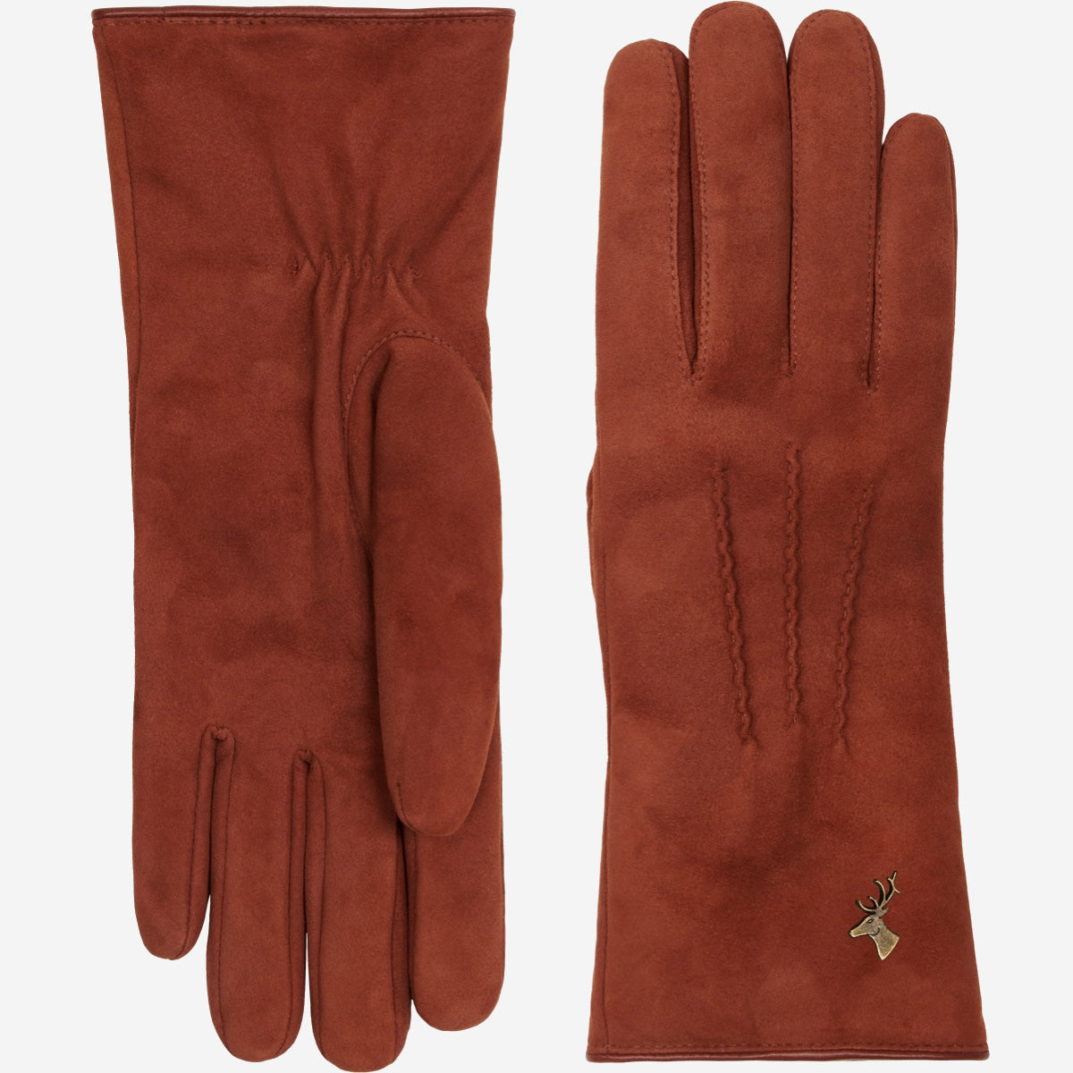 Elizabeth (marron) - Gants en daim et doublure chaude en fausse fourrure  - Schwartz & von Halen FR - Gants en Cuir - 2