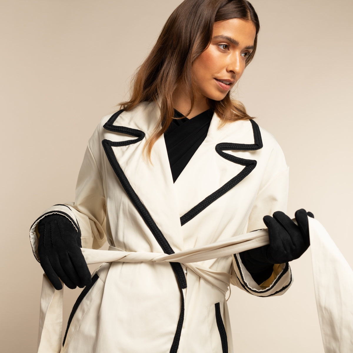 Elizabeth (noir) - Gants en daim et doublure chaude en fausse fourrure - Schwartz & von Halen FR - Gants en Cuir - 11