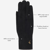 Elizabeth (noir) - Gants en daim et doublure chaude en fausse fourrure - Schwartz & von Halen FR - Gants en Cuir - 13