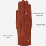 Elizabeth (marron) - Gants en daim et doublure chaude en fausse fourrure  - Schwartz & von Halen FR - Gants en Cuir - 14