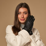Emily (noir) - Gants en cuir de cerf (American deerskin) et doublure en laine - Schwartz & von Halen FR - Gants en Cuir - 11