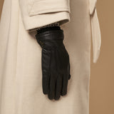 Emily (noir) - Gants en cuir de cerf (American deerskin) et doublure en laine - Schwartz & von Halen FR - Gants en Cuir - 9