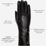 Emma - Gants en peau de mouton extra longs avec doublure en laine/cachemire & fonction écran tactile - Schwartz & von Halen FR - Gants en Cuir - 14
