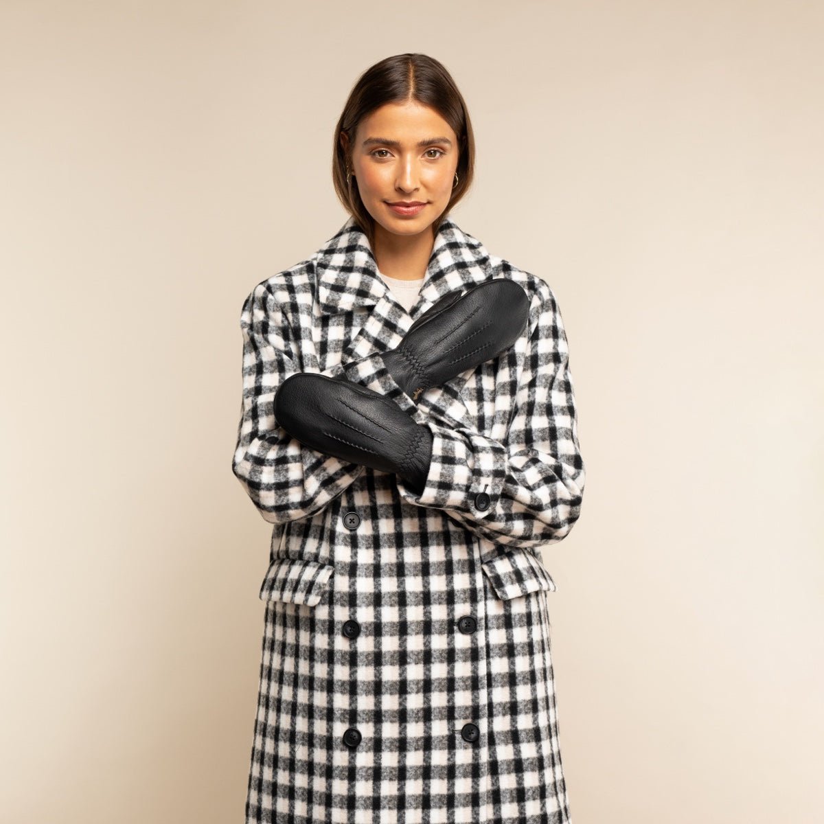 Eva - Élégantes moufles pour femmes en peau de chèvre avec luxueuse doublure en fausse fourrure - Schwartz & von Halen FR - Gants en Cuir - 9