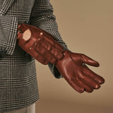 Gosling (cognac) - Gants tactiles de conduite classiques en cuir d'agneau