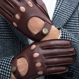 Gosling (marron) - Gants tactiles de conduite classiques en cuir d'agneau  - Schwartz & von Halen FR - Gants en Cuir - 7