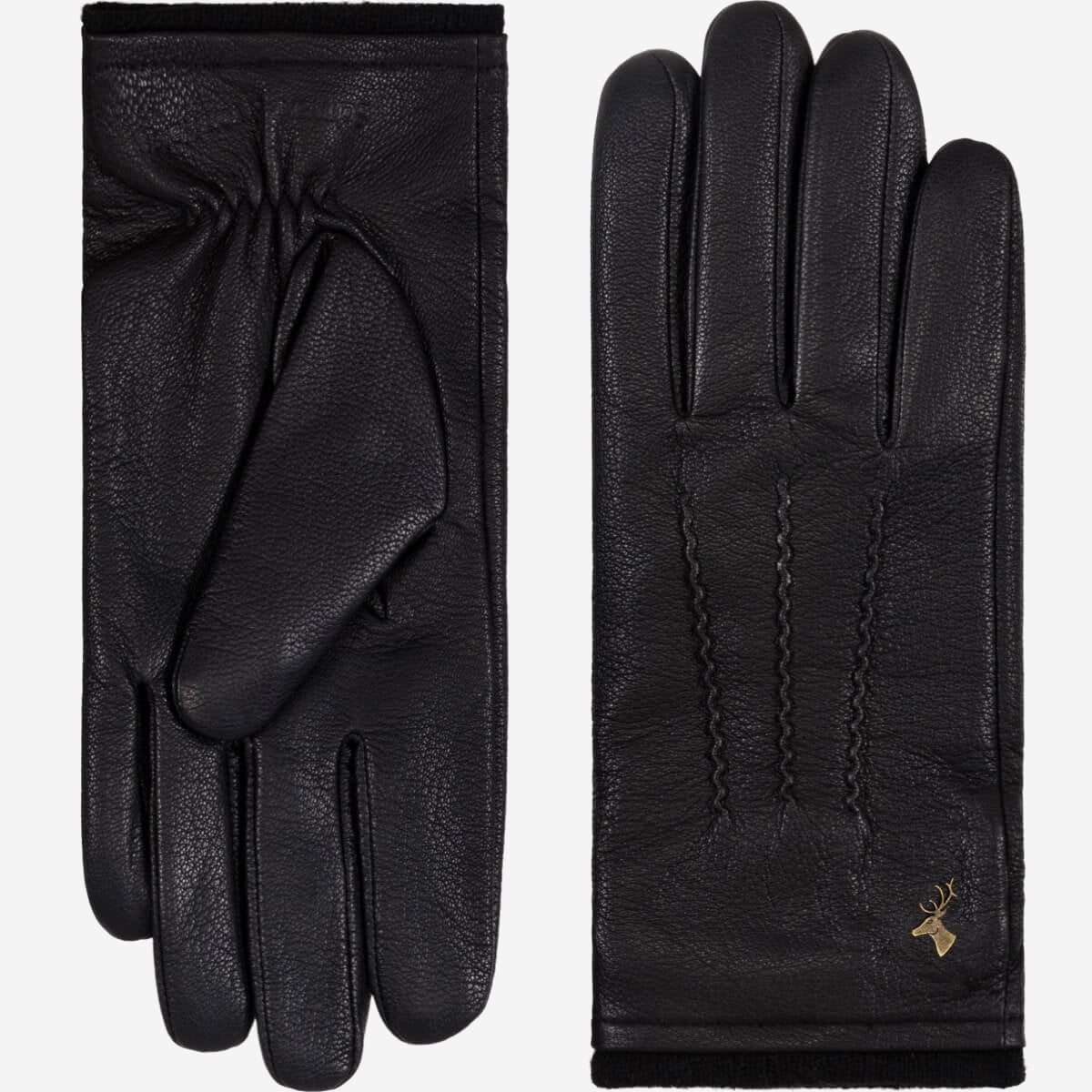 Harvey (noir) - Gants en peau de chèvre avec luxueuse doublure en laine & fonction écran tactile - Schwartz & von Halen FR - Gants en Cuir - 2