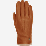 Harvey (cognac) - Gants en peau de chèvre avec luxueuse doublure en laine & fonction écran tactile