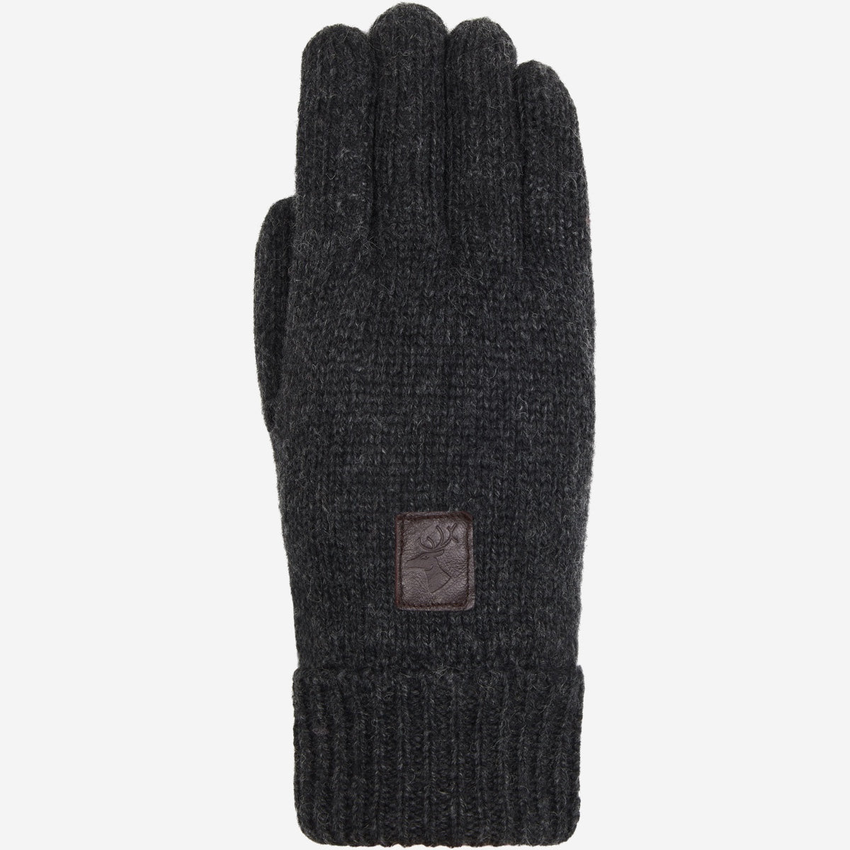Hudson (gris foncé) - Gants en tricot de laine Shetland et doublure en polaire - Gants en tricot - 1