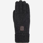 Hudson (gris foncé) - Gants en tricot de laine Shetland et doublure en polaire - Gants en tricot - 1