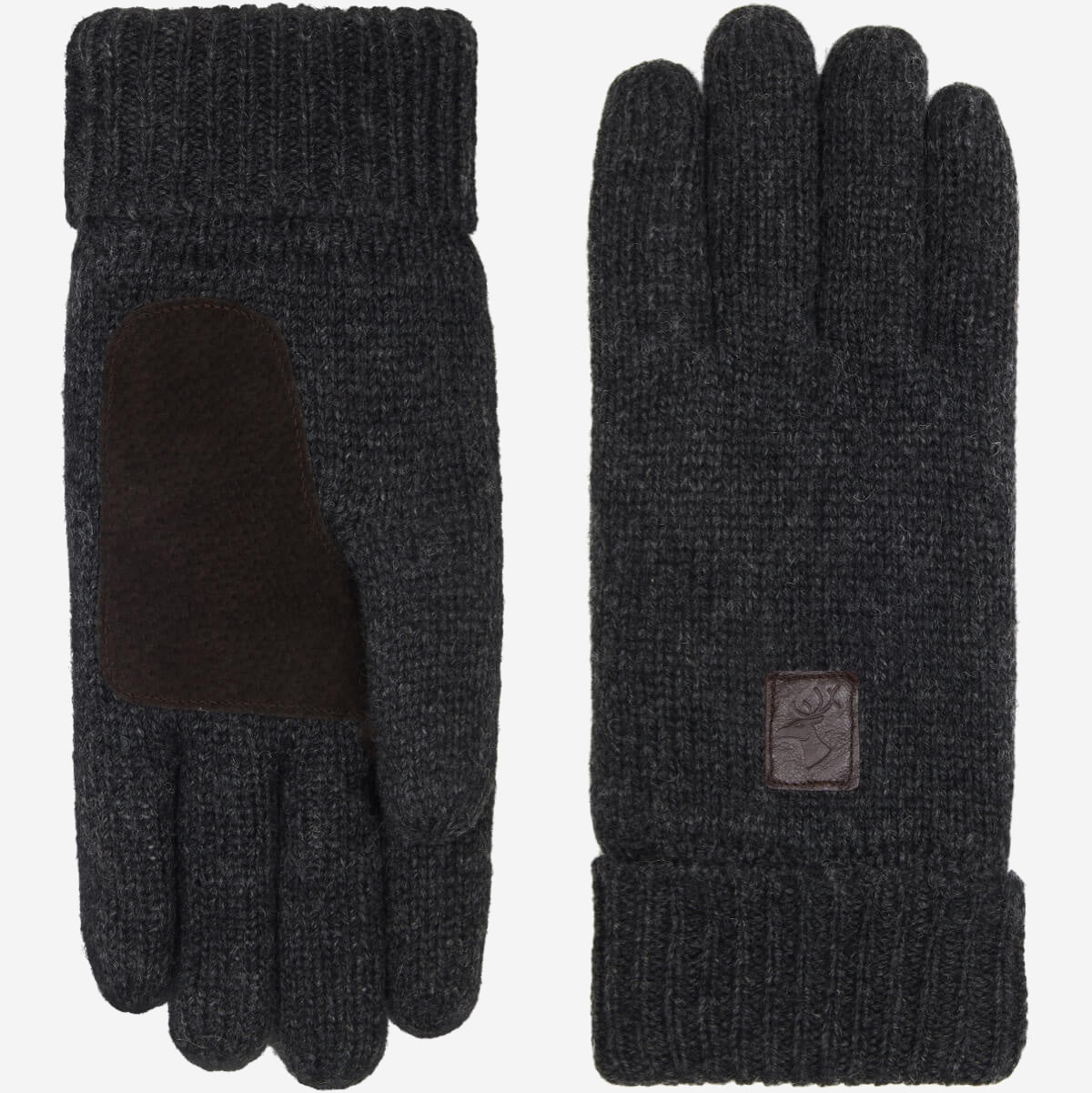 Hudson (gris foncé) - Gants en tricot de laine Shetland et doublure en polaire - Gants en tricot - 2