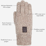 Hudson (gris clair) - Gants en tricot de laine Shetland et doublure en polaire  - Schwartz & von Halen FR - Gants en tricot - 13