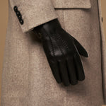 Hunter (noir) - Gants tactiles en cuir de chèvre et doublure en laine d'agneau - Schwartz & von Halen FR - Gants en Cuir - 10