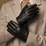 Hunter (noir) - Gants tactiles en cuir de chèvre et doublure en laine d'agneau - Schwartz & von Halen FR - Gants en Cuir - 9