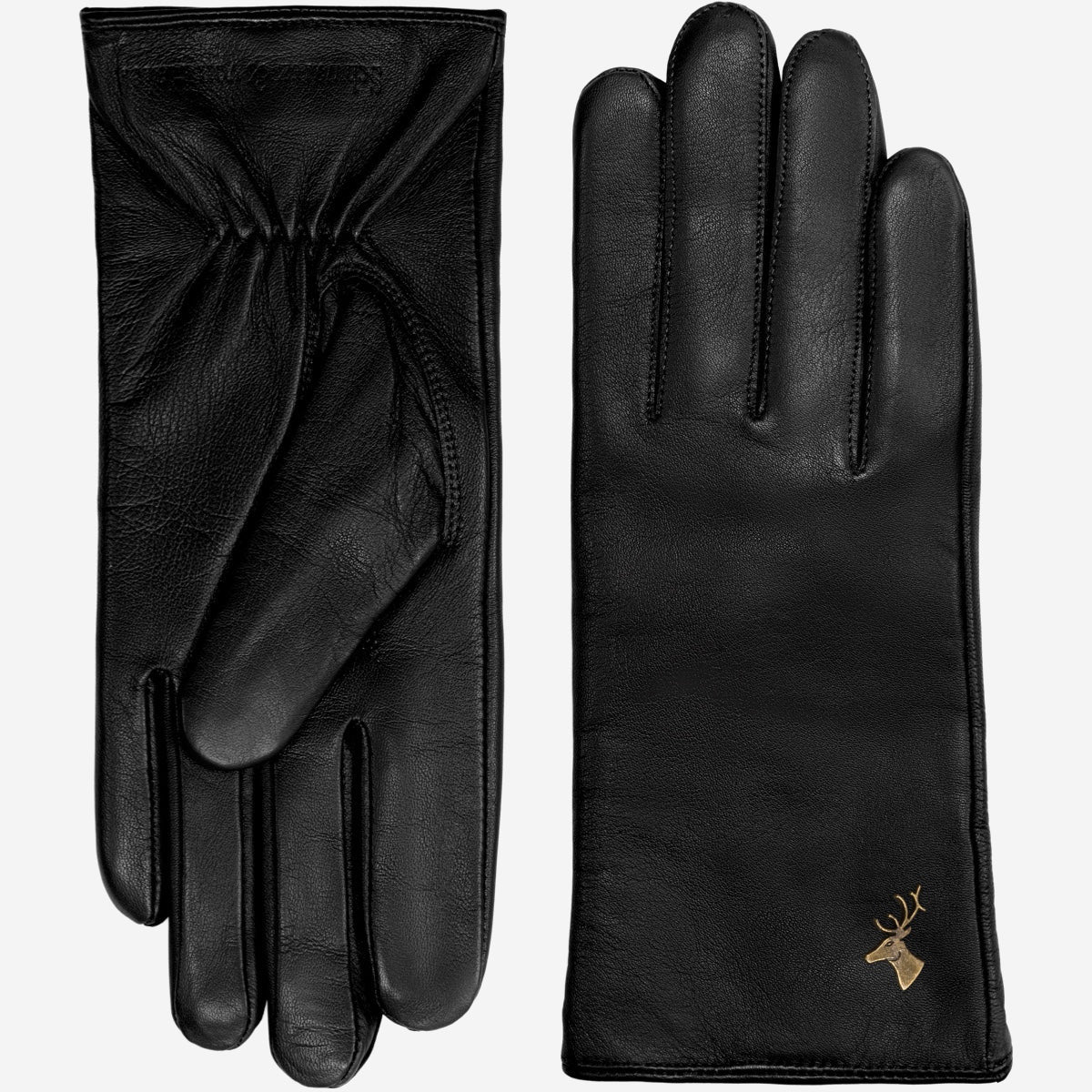 Ivy (noir) - Gants tactiles en cuir de mouton et doublure en laine/cachemire - Schwartz & von Halen FR - Gants en Cuir - 2