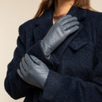 Ivy (gris) - Gants tactiles en cuir de mouton et doublure en laine/cachemire - Schwartz & von Halen FR - Gants en Cuir - 10