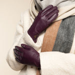 Ivy (violet) - Gants en peau de mouton avec doublure en laine/cachemire & fonction écran tactile - Schwartz & von Halen FR - Gants en Cuir - 7