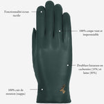 Ivy (vert foncé) - Gants en peau de mouton avec doublure en laine/cachemire & fonction écran tactile - Schwartz & von Halen FR - Gants en Cuir - 14
