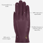 Ivy (violet) - Gants en peau de mouton avec doublure en laine/cachemire & fonction écran tactile - Schwartz & von Halen FR - Gants en Cuir - 13